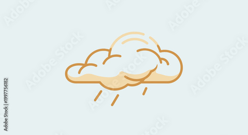 Cloudy weather icon with rain drops, simple flat design, weather forecast symbol