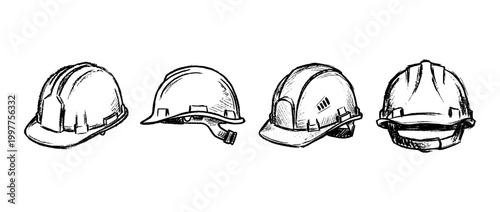 hard hat , chalk texture vector set