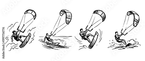 kiteboard , chalk texture vector set