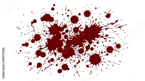 Abstract Red Blood Splatter Vector Design Element.