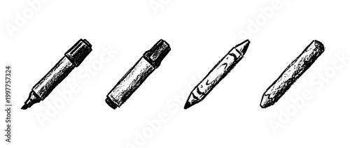 marker , chalk texture vector set