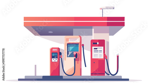 gas pump sttion with nozzle