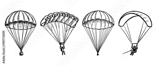 parachute , chalk texture vector set