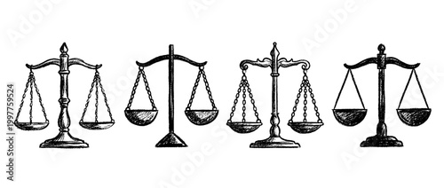 scales of justice , chalk texture vector set