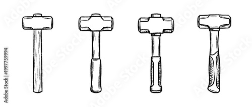 sledgehammer , chalk texture vector set