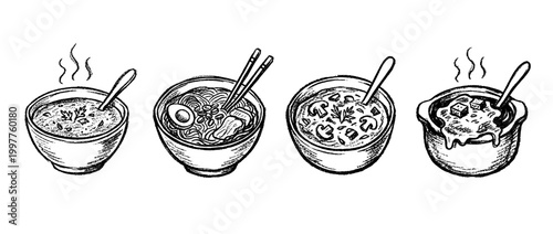 soup , chalk texture vector set