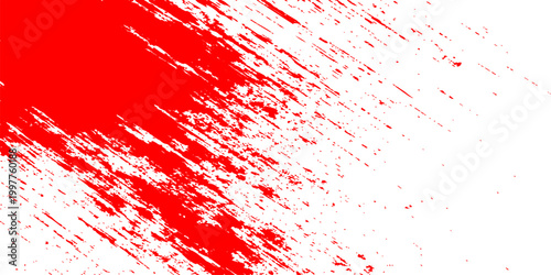 Abstract red paint splashes and grunge blood splatters create a textured watercolor art pattern with ink spray stains on a decorative vector wallpaper background