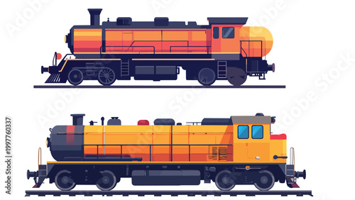 oil transport locomotive vector