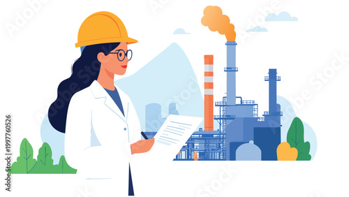 industrial engineer in a factory in oil refinery center