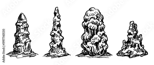 stalagmite , chalk texture vector set