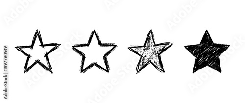 star , chalk texture vector set