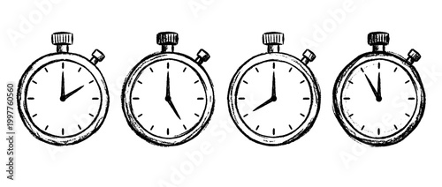 stopwatch , chalk texture vector set