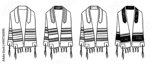 tallit , chalk texture vector set