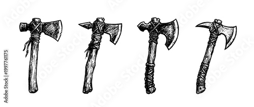tomahawk , chalk texture vector set