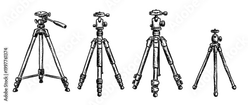 tripod , chalk texture vector set