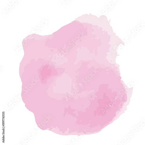 ピンクの水彩のぽってりとした丸い背景素材