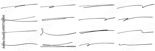 手書きのアンダーラインセット ペンで引いたような幅広で使いやすい黒色のあしらい