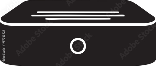 Simple icon of a toaster with black and white, food preparation