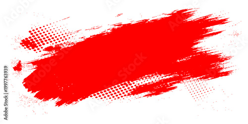 A grunge vector illustration featuring red paint splashes and ink splats creates a textured blood splatter pattern design for a dirty red backdrop or wallpaper concept