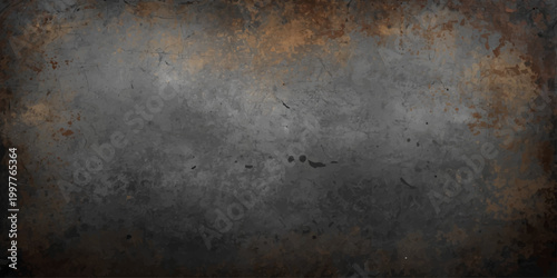 A dark vintage grunge concrete wall texture with an aged rough stone surface and gray cement pattern creates a blank antique backdrop design