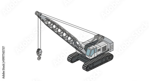 Construction crawler crane for heavy lifting and material handling in industrial and infrastructure development projects
