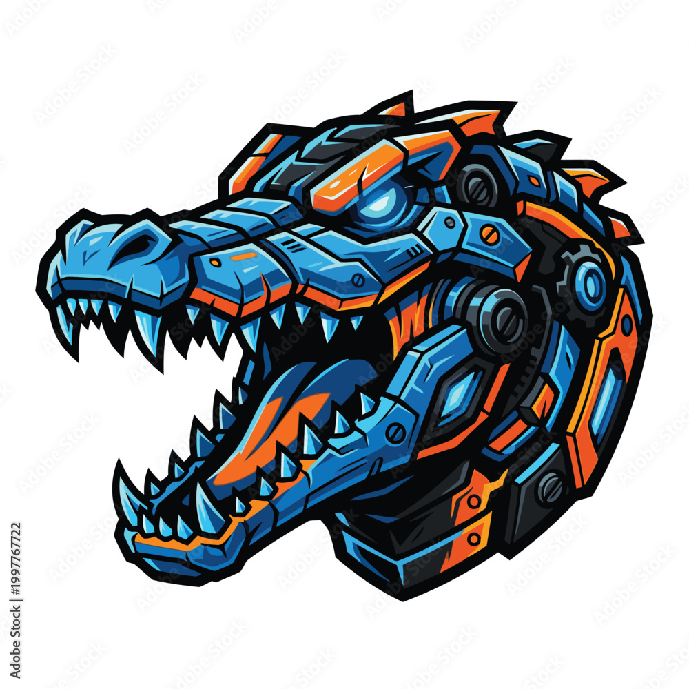 Fototapeta premium crocodile robot vector image