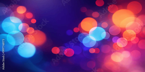 A vibrant abstract bokeh background featuring a bright pink and purple glowing design with defocused Christmas holiday lights that create a colorful blurred glitter pattern for a night celebration