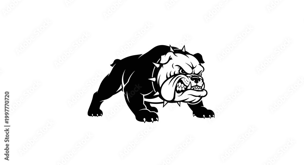 Obraz premium Bulldog face in profile view.