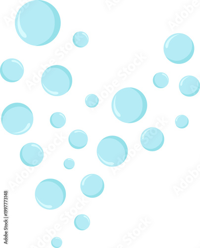 Blue Water Bubbles Vector Illustration