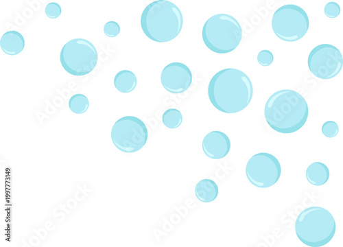 Blue Soap Bubbles Vector Illustration