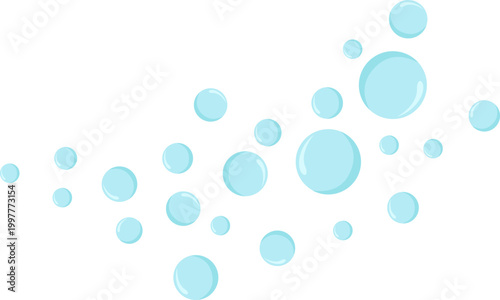 Blue Bubbles Floating Illustration
