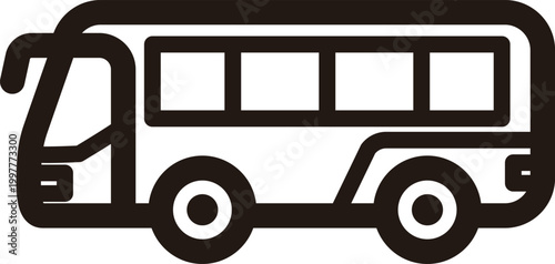Bus icon tourist bus express bus vehicle transportation public transport travel simple line art