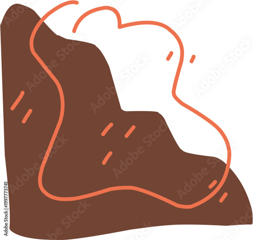 Brown orangr abstract wavy line