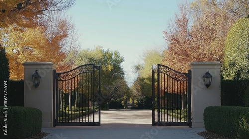Open Gates, Autumn Estate, Pathway, Tranquil