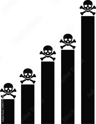 Skull and crossbones signal danger a series of warning icons