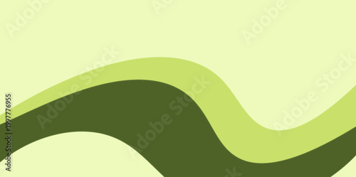 Green abstract wavy nature background. Fresh green abstract wavy nature background vector illustration with monochromatic organic fluid layers for eco friendly banner design.