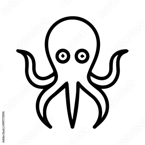 Octopus cartoon icon