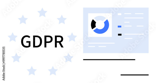 GDPR concept. GDPR ensures data security, user privacy, and compliance regulations. GDPR focuses on protecting personal information and enables businesses to meet legal standards. include privacy