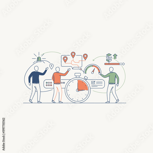 Team Collaboration Surrounding Circular Infographic Wheel Concept.
