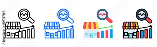 Market Research Icon Collection Set Multiple Style