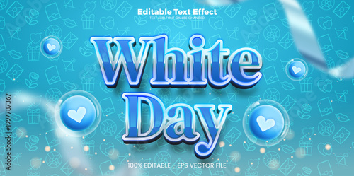 New White day editable text effect in modern trend style