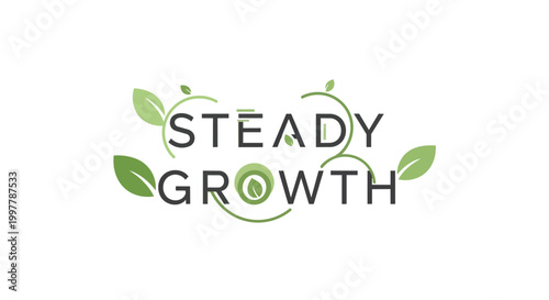 Steady Growth Logo Design with Green Leaves and Vines for Sustainable Business Concept