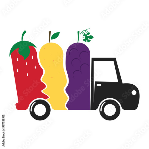 Food truck logo template