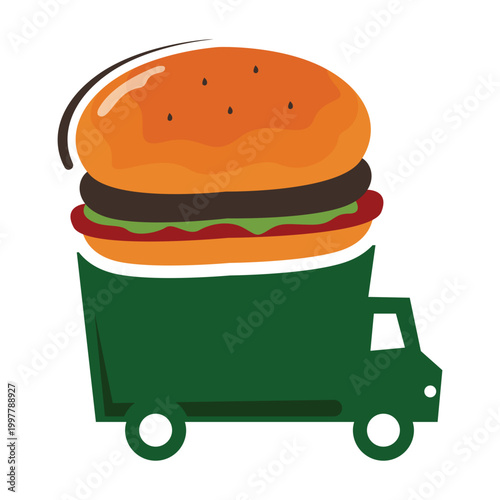 Food truck logo template