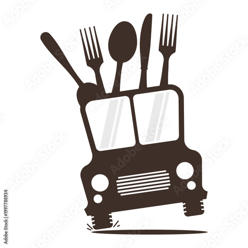 Food truck logo template