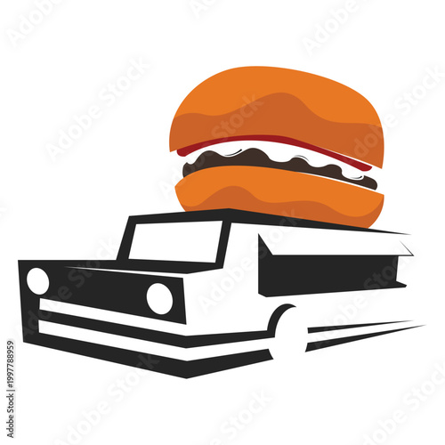 Food truck logo template