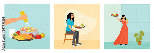 Mediterranean diet concept. Macrobiotic diet. Healthy Lifestyle with Vegan Nutrition.