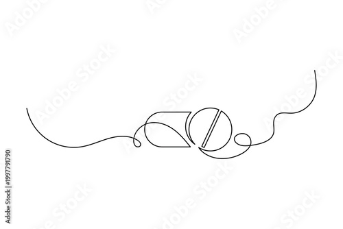 Capsule pill simple line drawing for pharmacy medicine and drug therapy