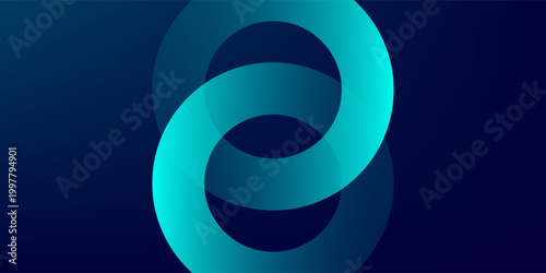 Dark blue background with overlapping bright circles. Futuristic technology theme background for banners, posters, presentations, websites