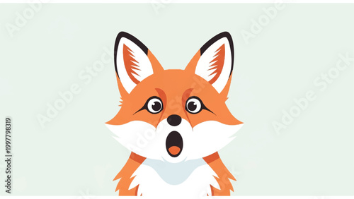 Cartoon Fox Character Looking Surprised 1.